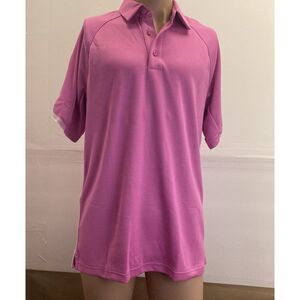 Under Armour Men's Heatgear Corporate Tech Polo Shirt‎ Pink Medium Golf New